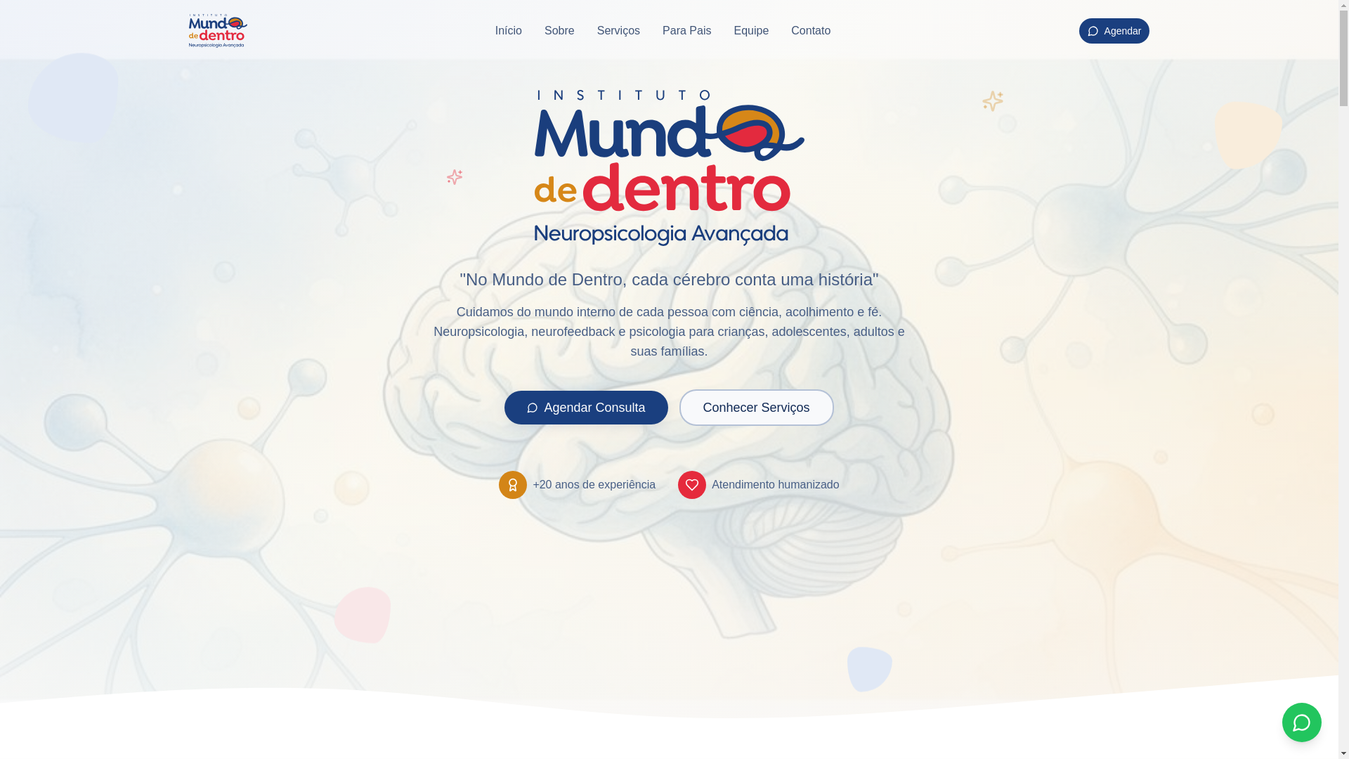website screenshot of https://institutomundodedentro.com/
