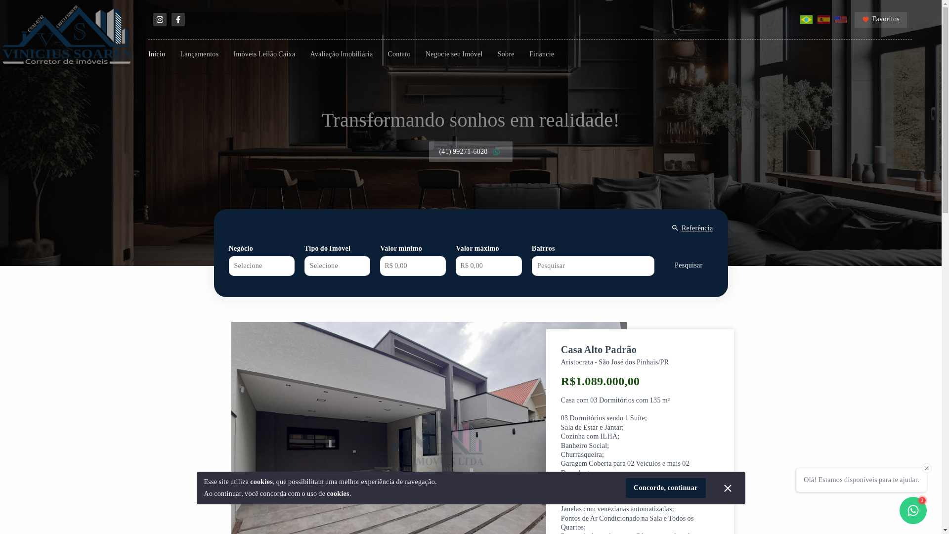 website screenshot of https://viniciussoaresimb.com.br/
