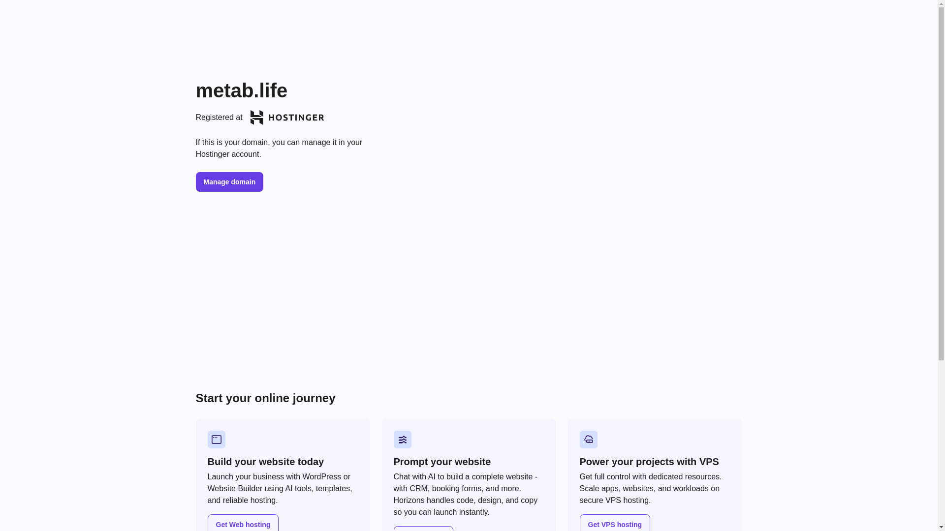 website screenshot of https://metab.life/