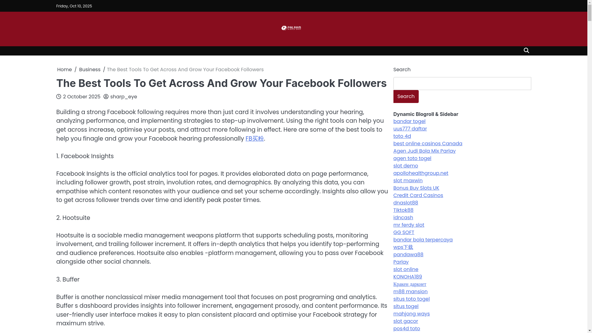 website screenshot of https://www.palrammiddleeast.com/the-best-tools-to-get-across-and-grow-your-facebook-followers/