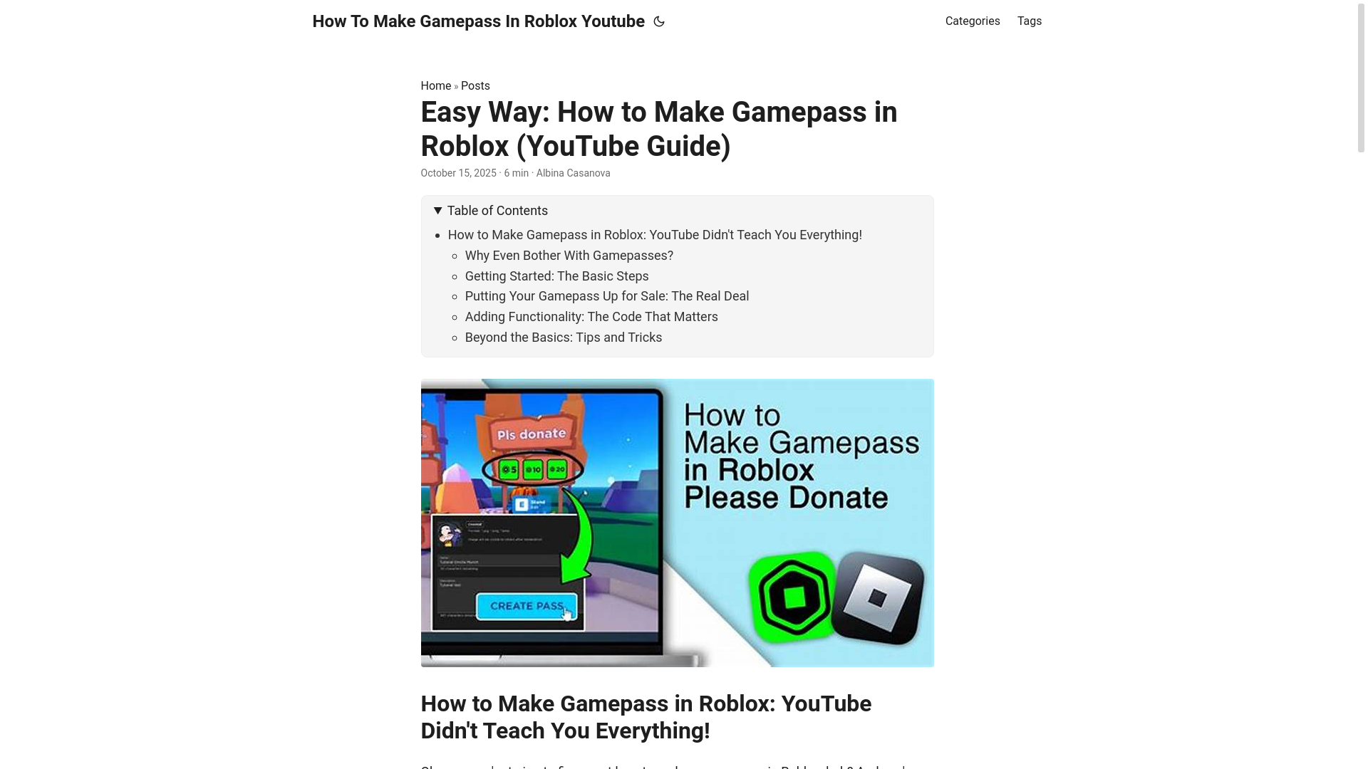 website screenshot of https://how-to-make-gamepass-in-roblox-youtube.pages.dev/