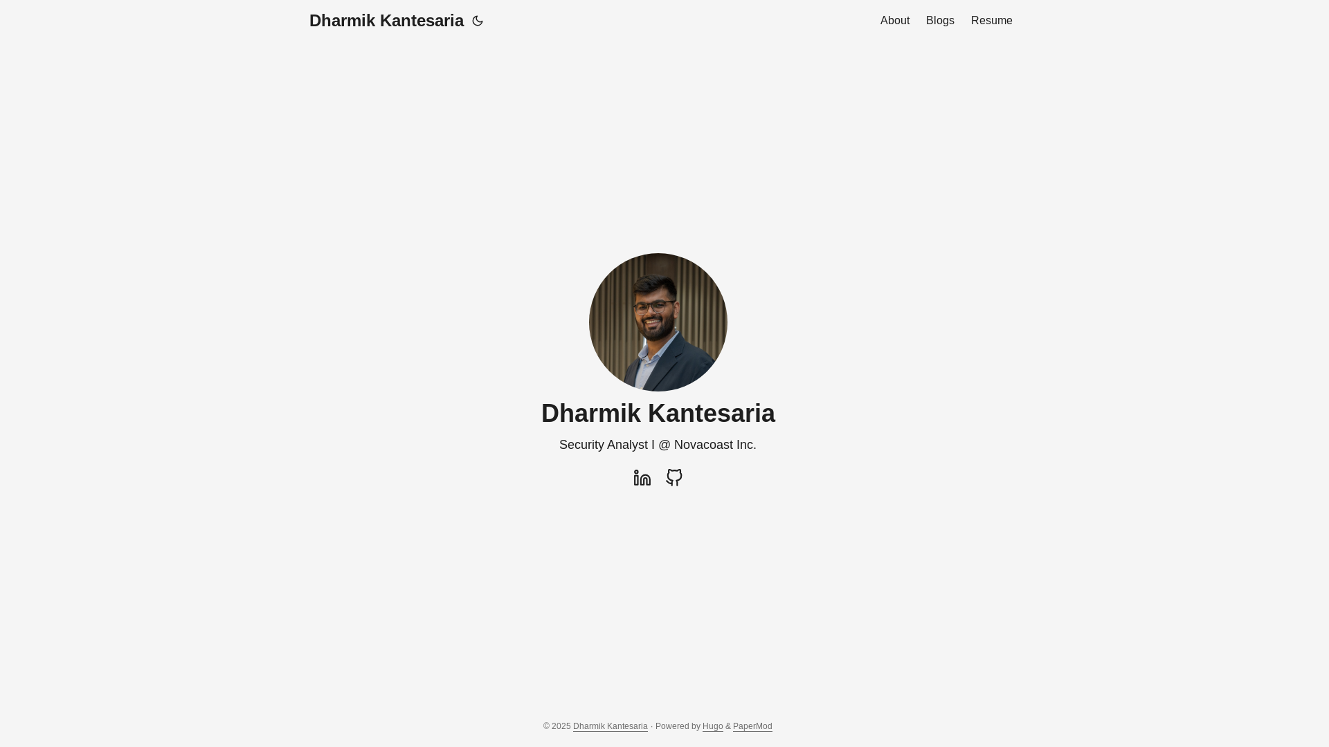 website screenshot of https://dharmikkantesaria-github-io.pages.dev/