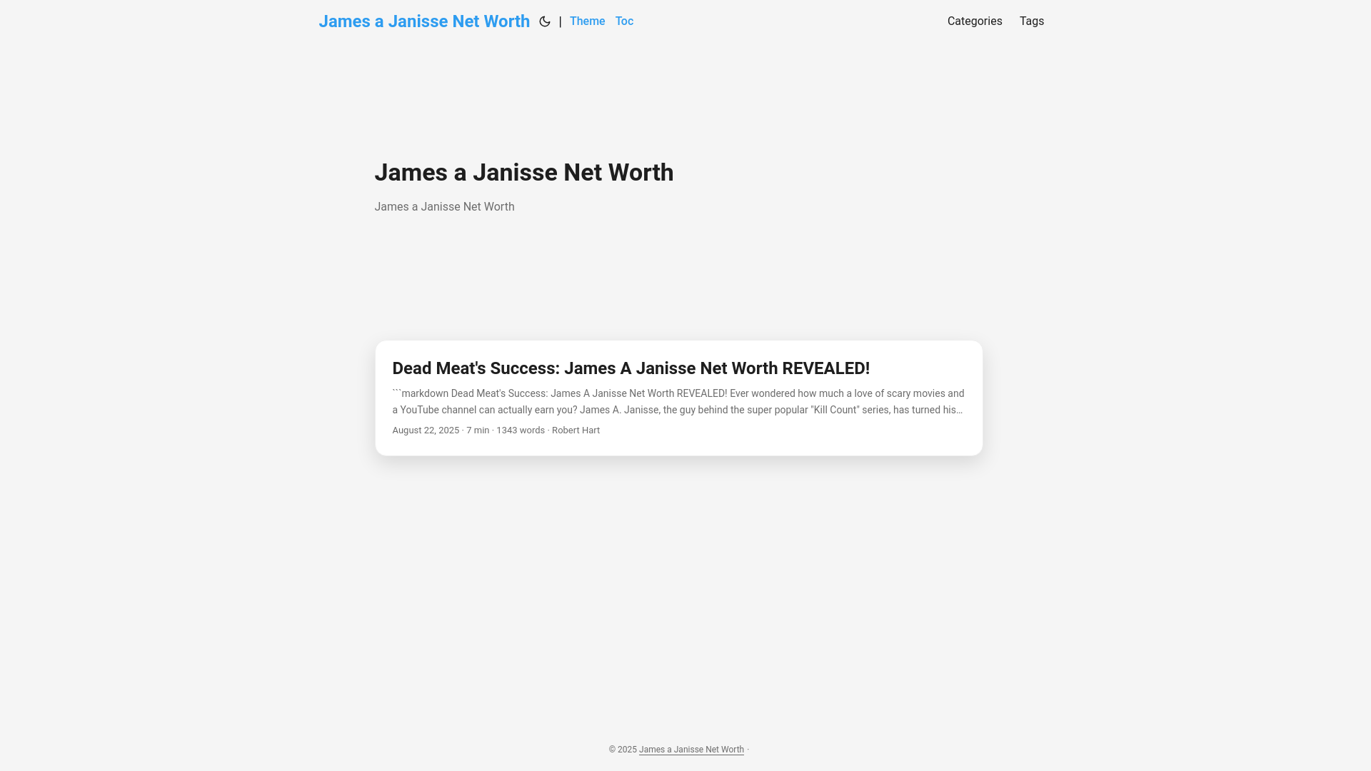 website screenshot of https://james-a-janisse-net-worth.pages.dev/
