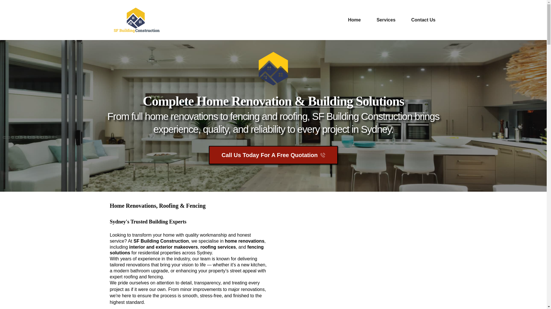 website screenshot of https://sfbuildingconstruction.com.au/
