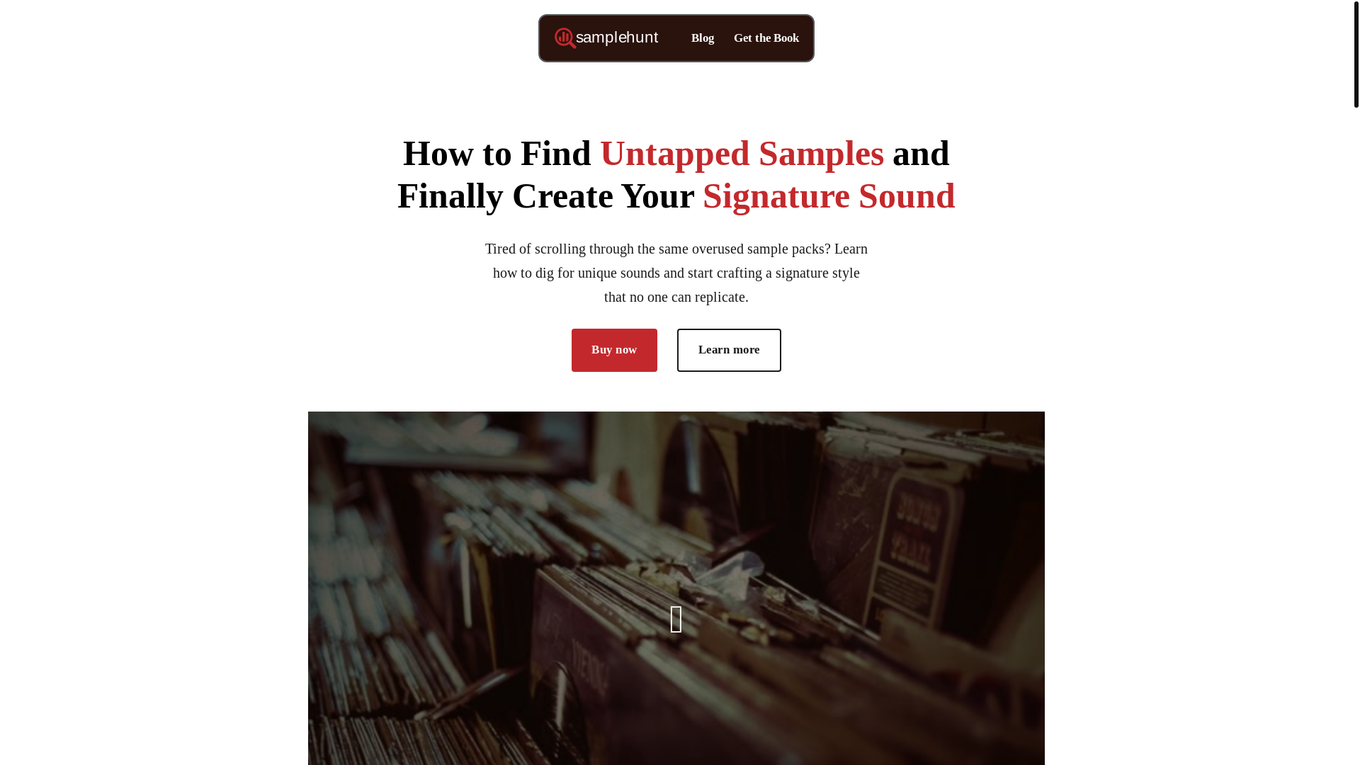 website screenshot of https://samplehunt.pages.dev/