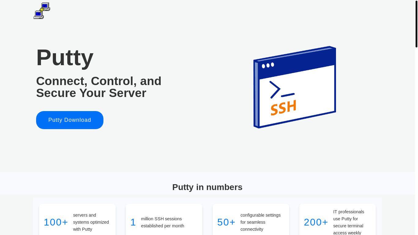 website screenshot of https://v2-putty.com/