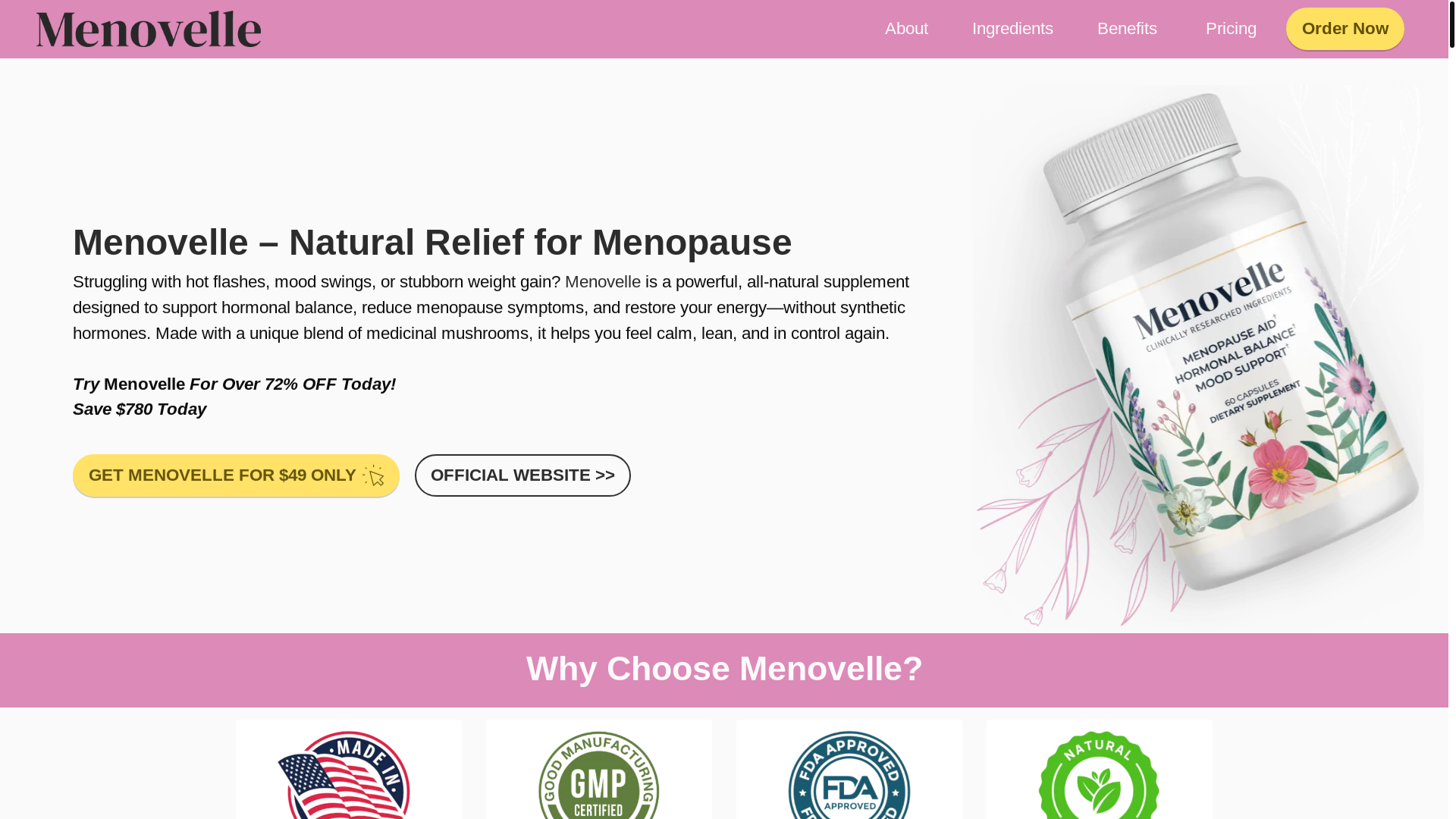 website screenshot of https://menovelle-shop.com/