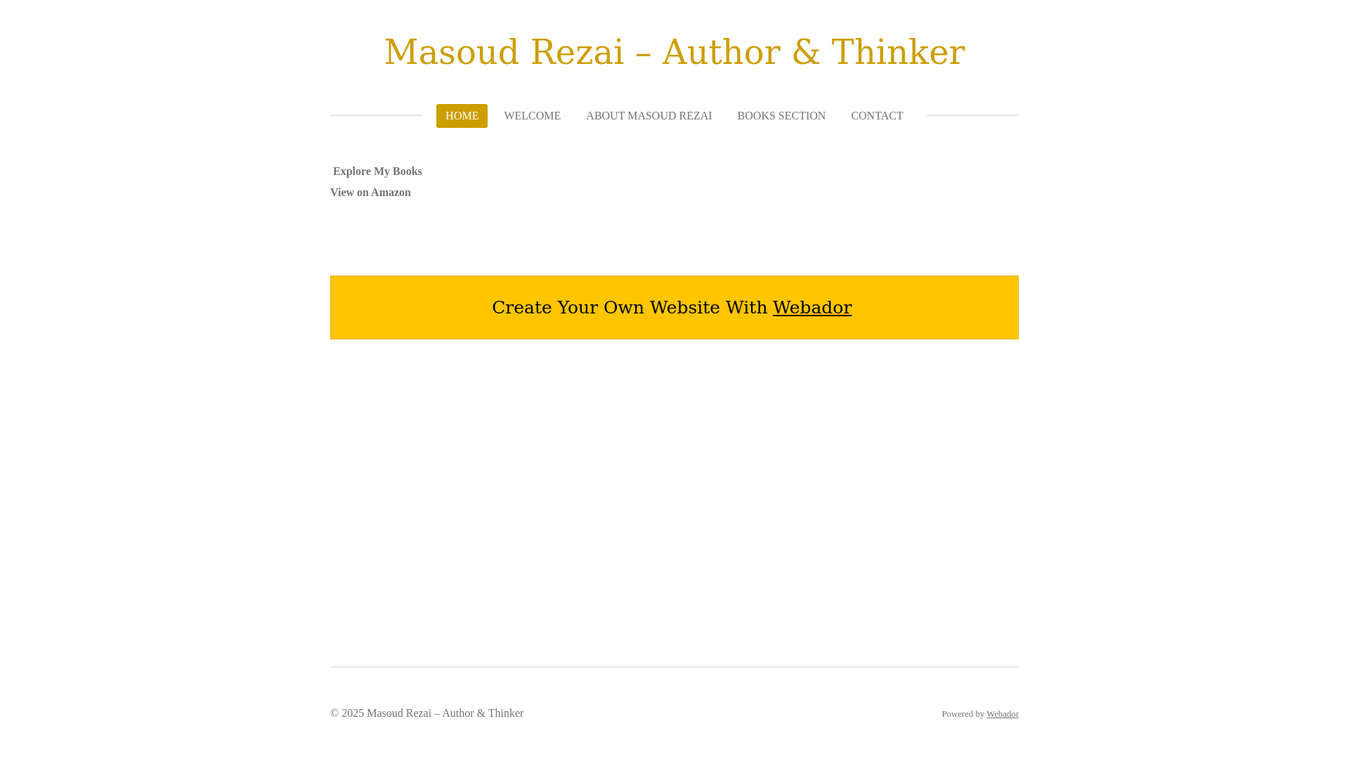 website screenshot of https://masoud-rezai-author-thinker.com/