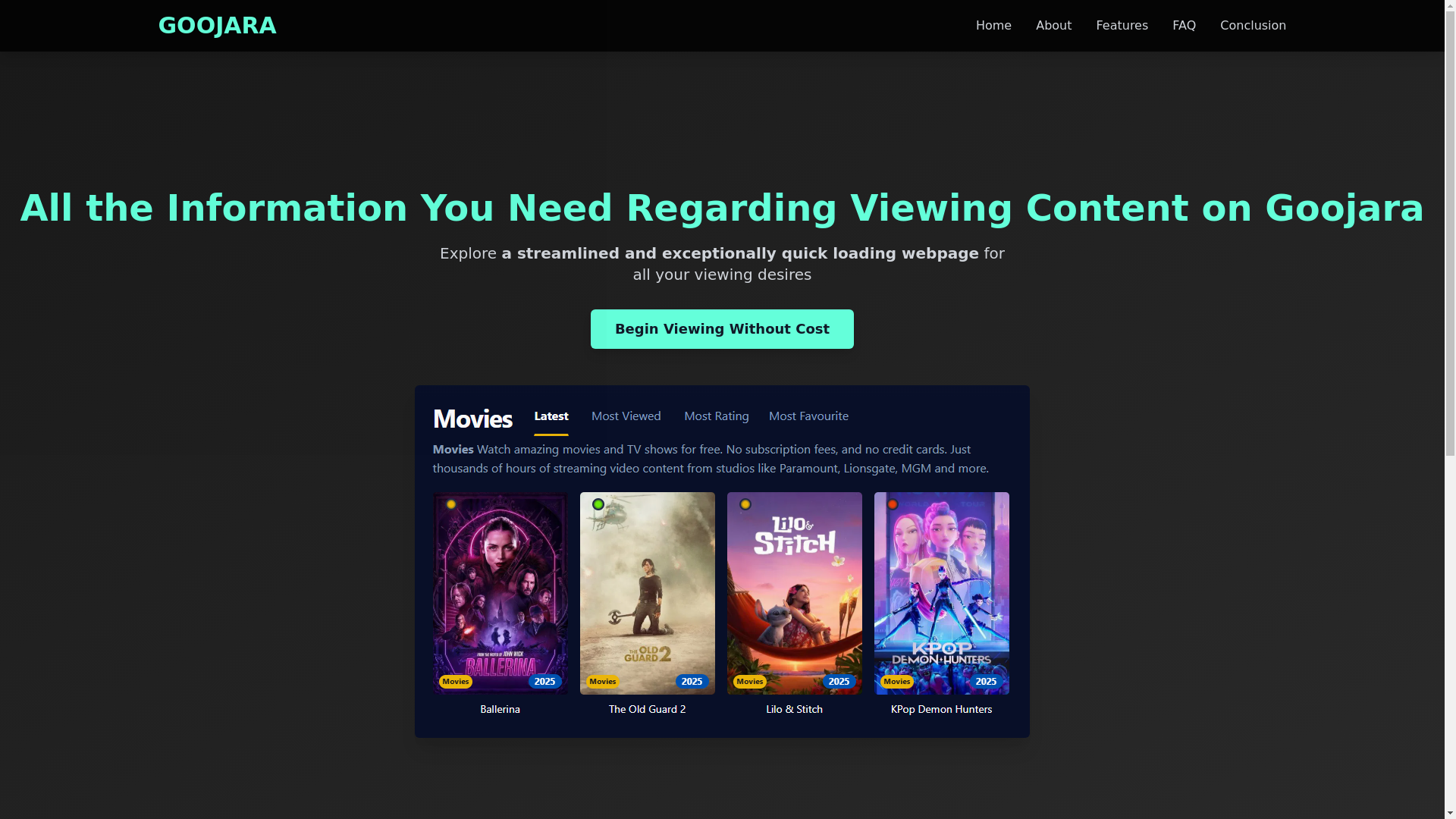 website screenshot of https://goojara-m3k0.pages.dev/