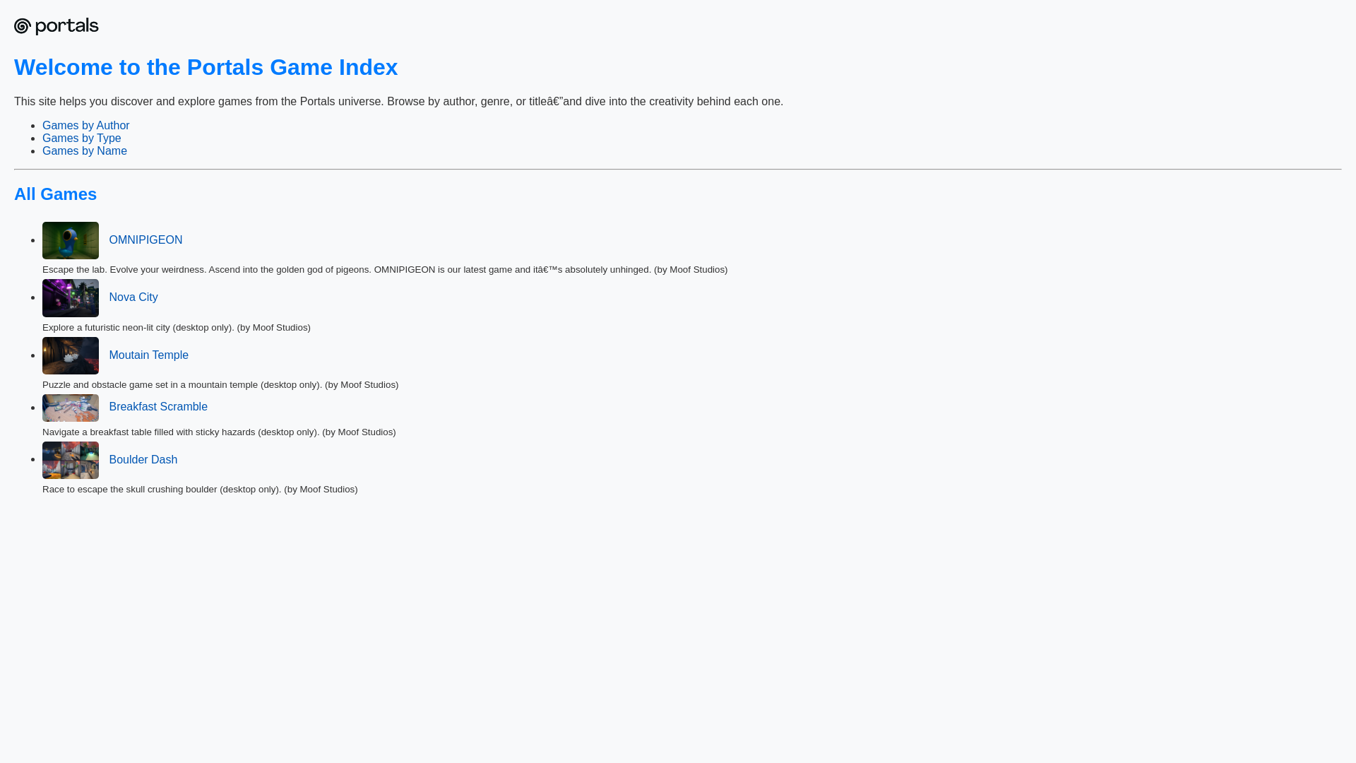 website screenshot of https://portalsdirectory.com/
