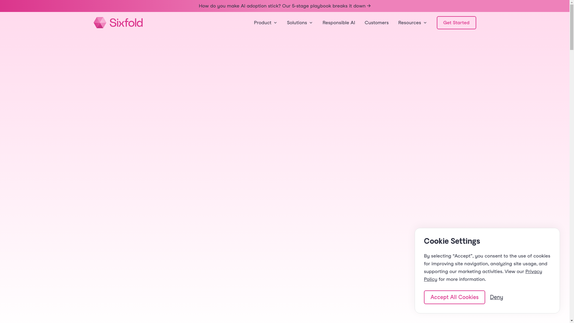 website screenshot of https://www.sixfold.ai/