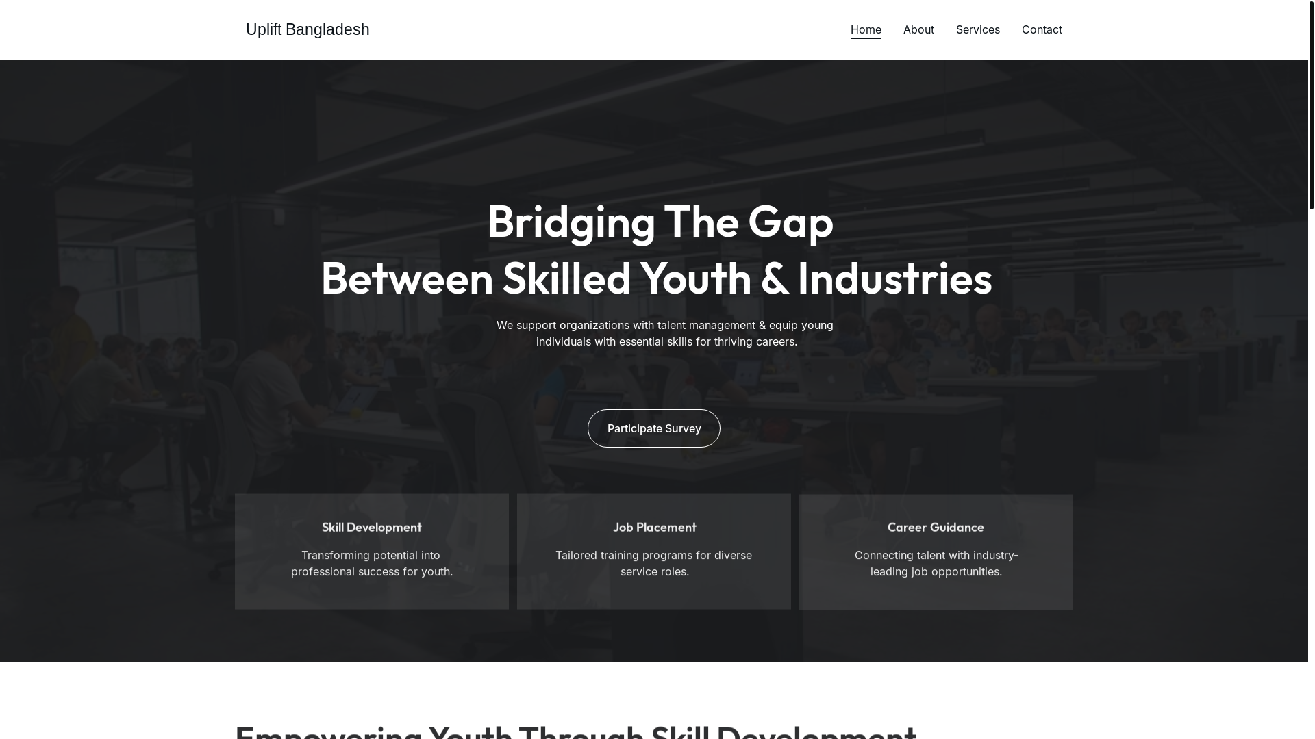 website screenshot of https://upliftcareerbd.com/