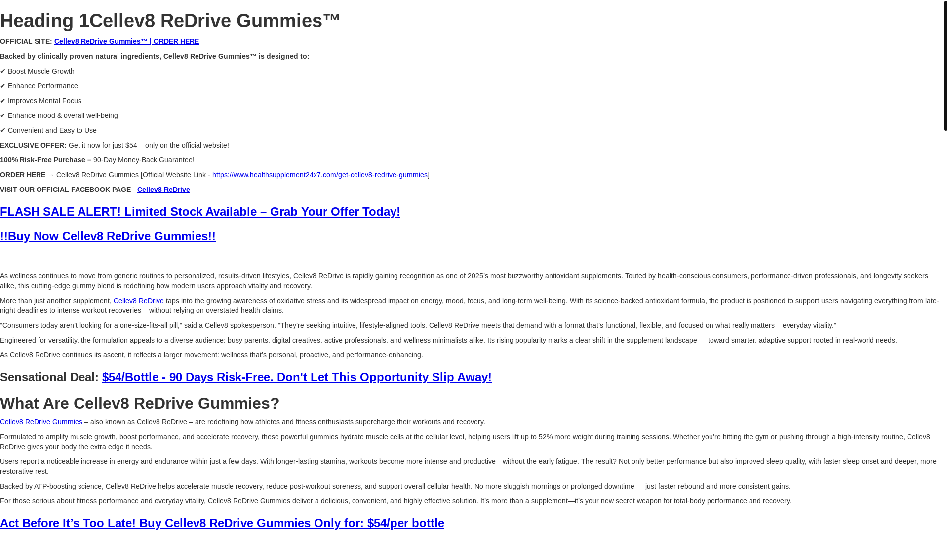 website screenshot of https://cellev8-redrive-gummies.webflow.io/