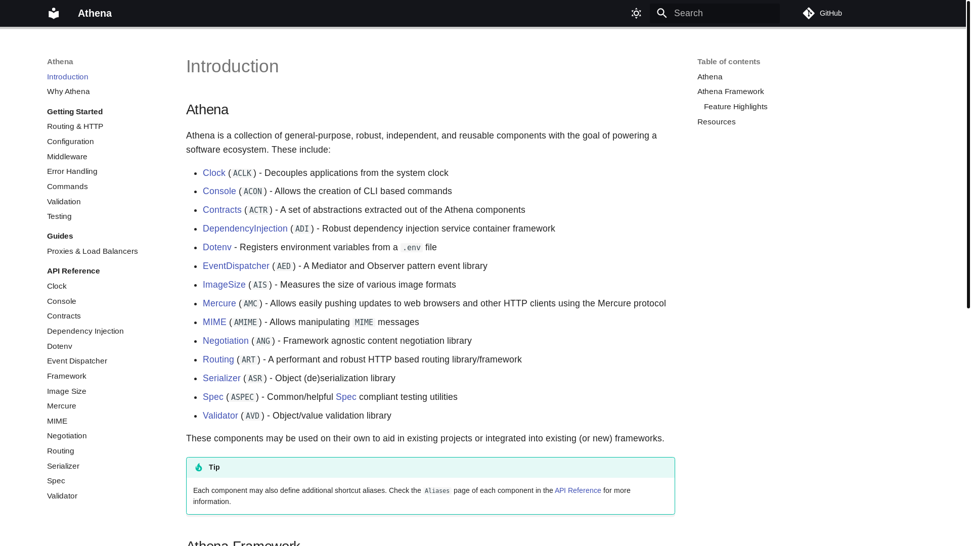 website screenshot of https://athenaframework.pages.dev/