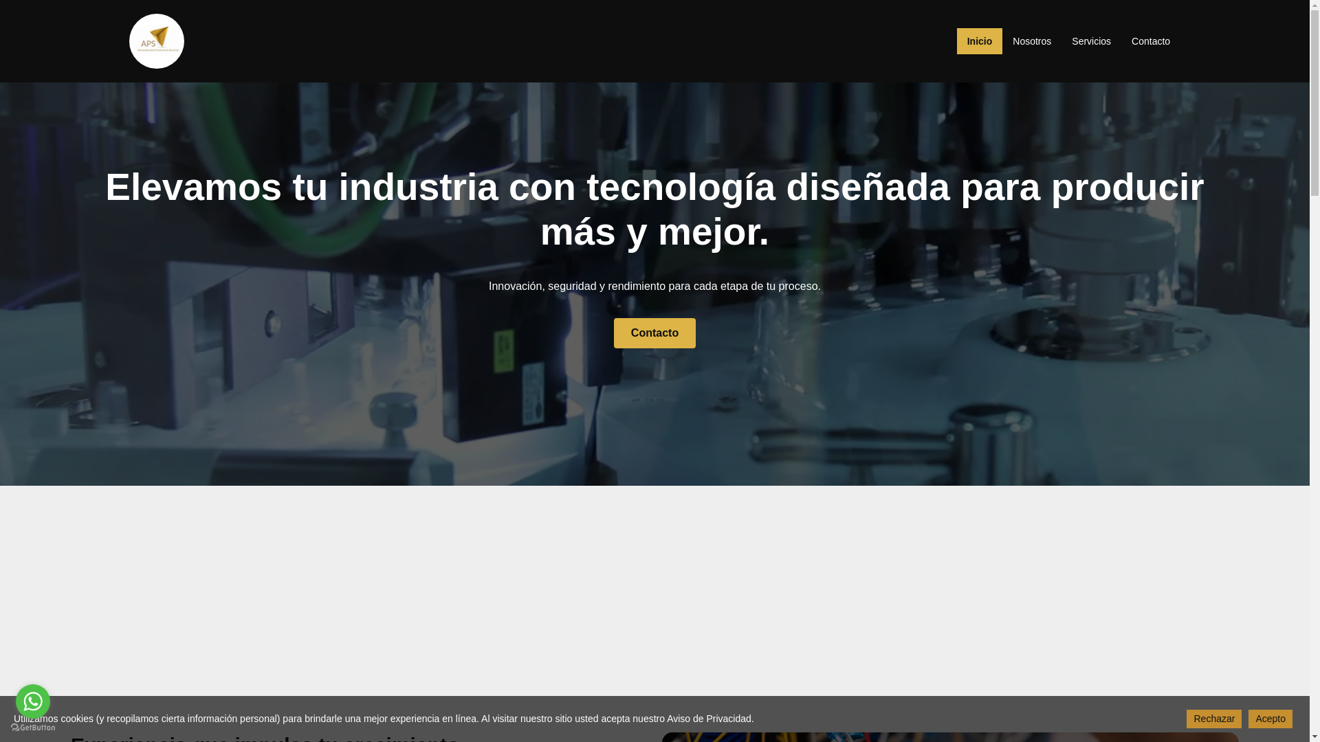 website screenshot of https://automatizacionproductosyservicios.com/