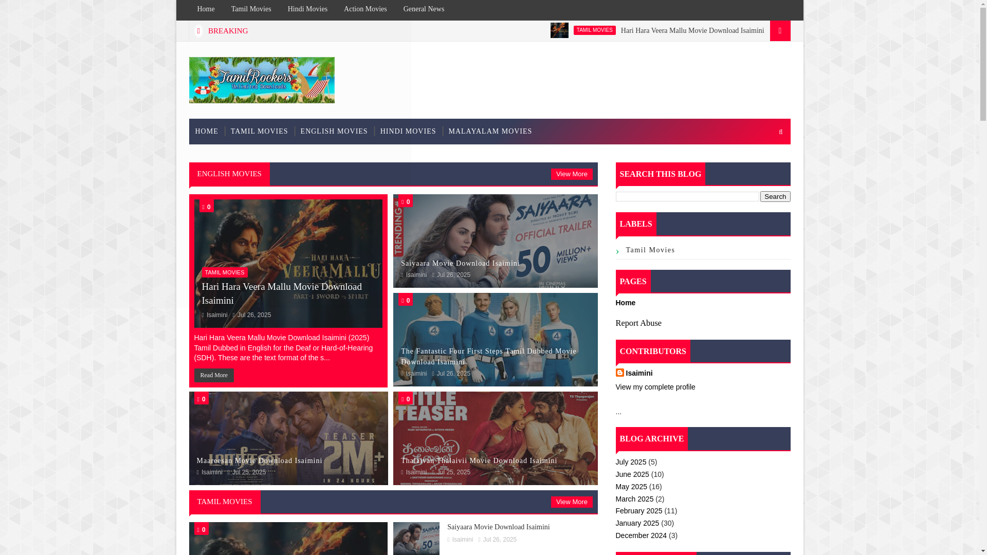 website screenshot of https://www.isaimini.gold/