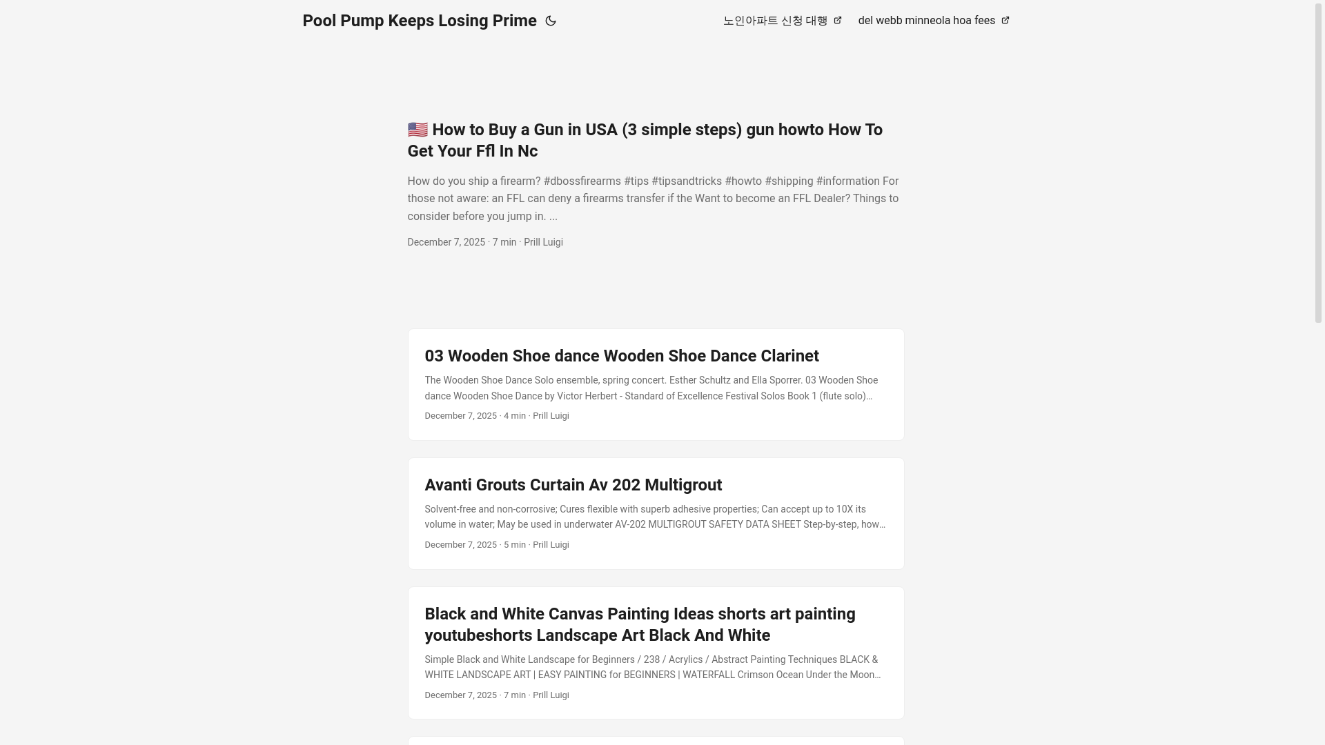 website screenshot of https://poolpumpkeepslosingprime.pages.dev/