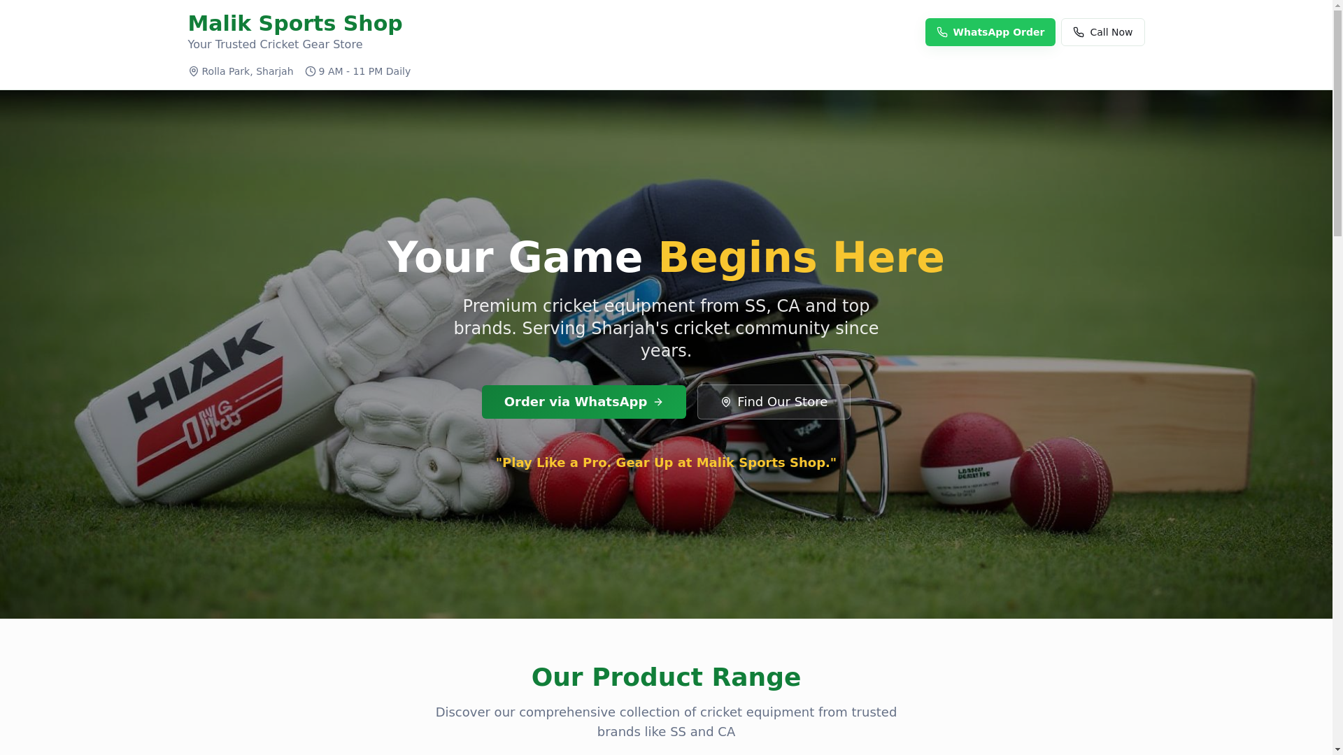 website screenshot of https://maliks-cricket-connect.pages.dev/