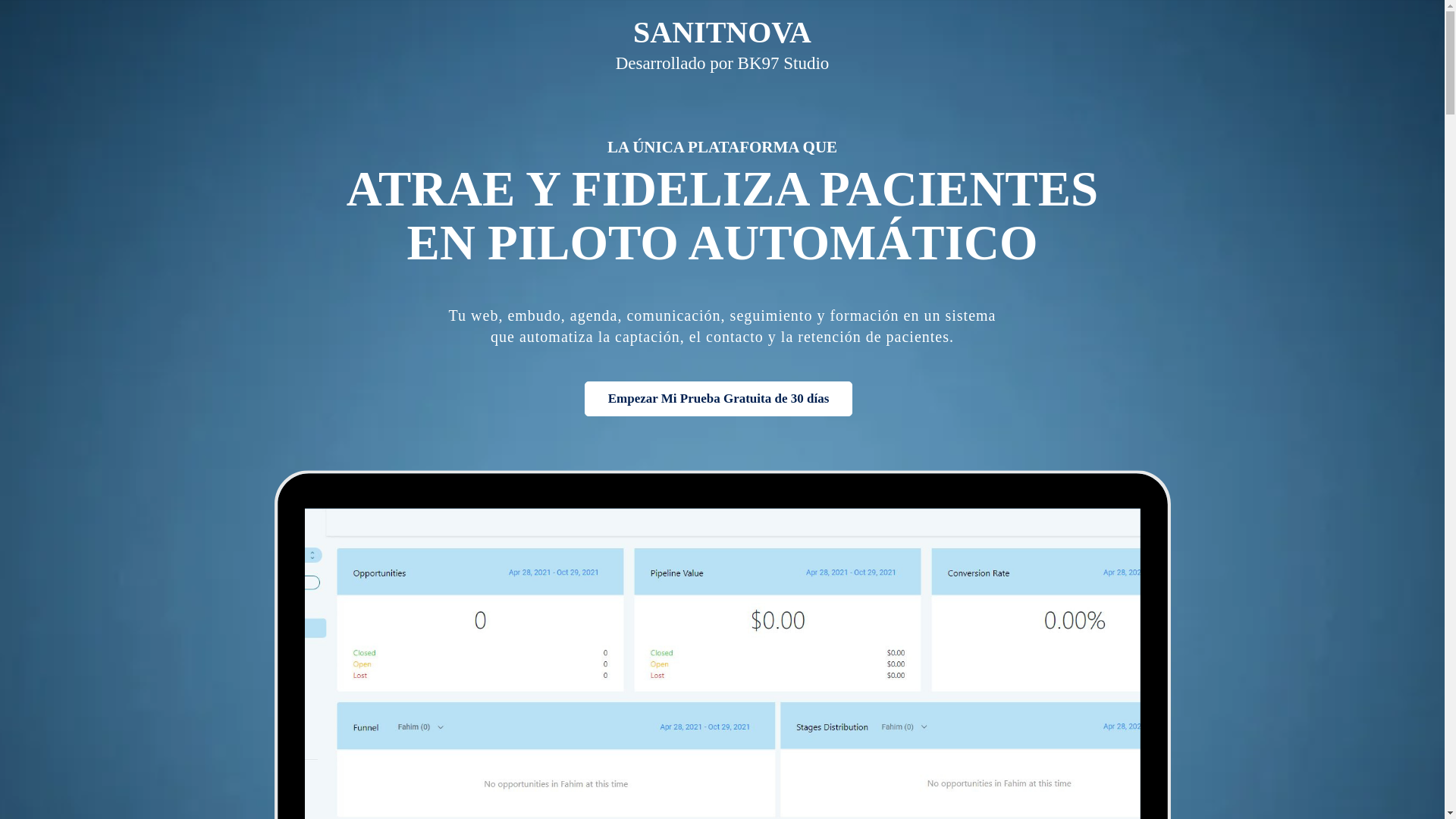 website screenshot of https://sanitnova.com/