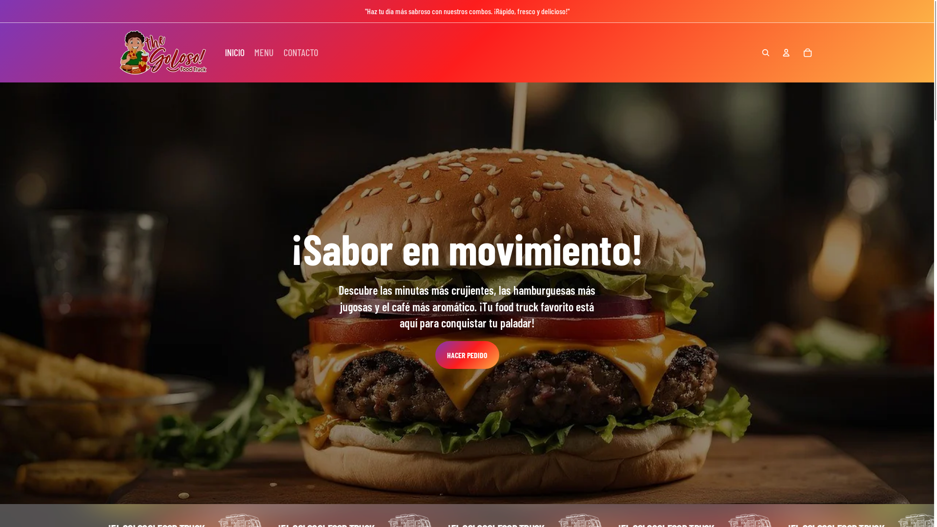 website screenshot of https://elgolosofoodtruck.com/
