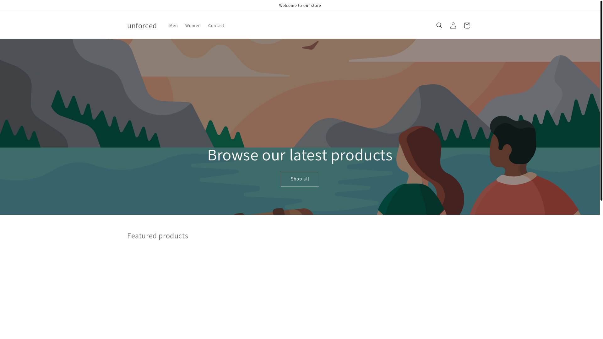 website screenshot of https://unforced.shop/