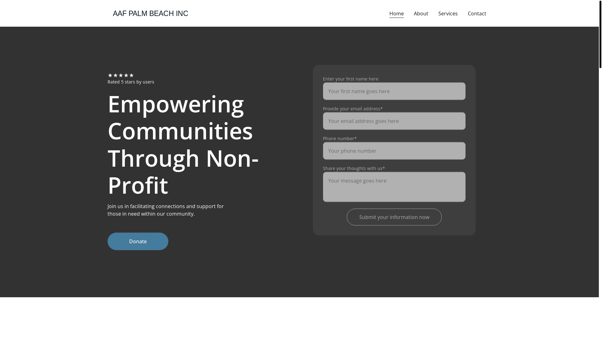 website screenshot of https://aafpalmbeach.site/