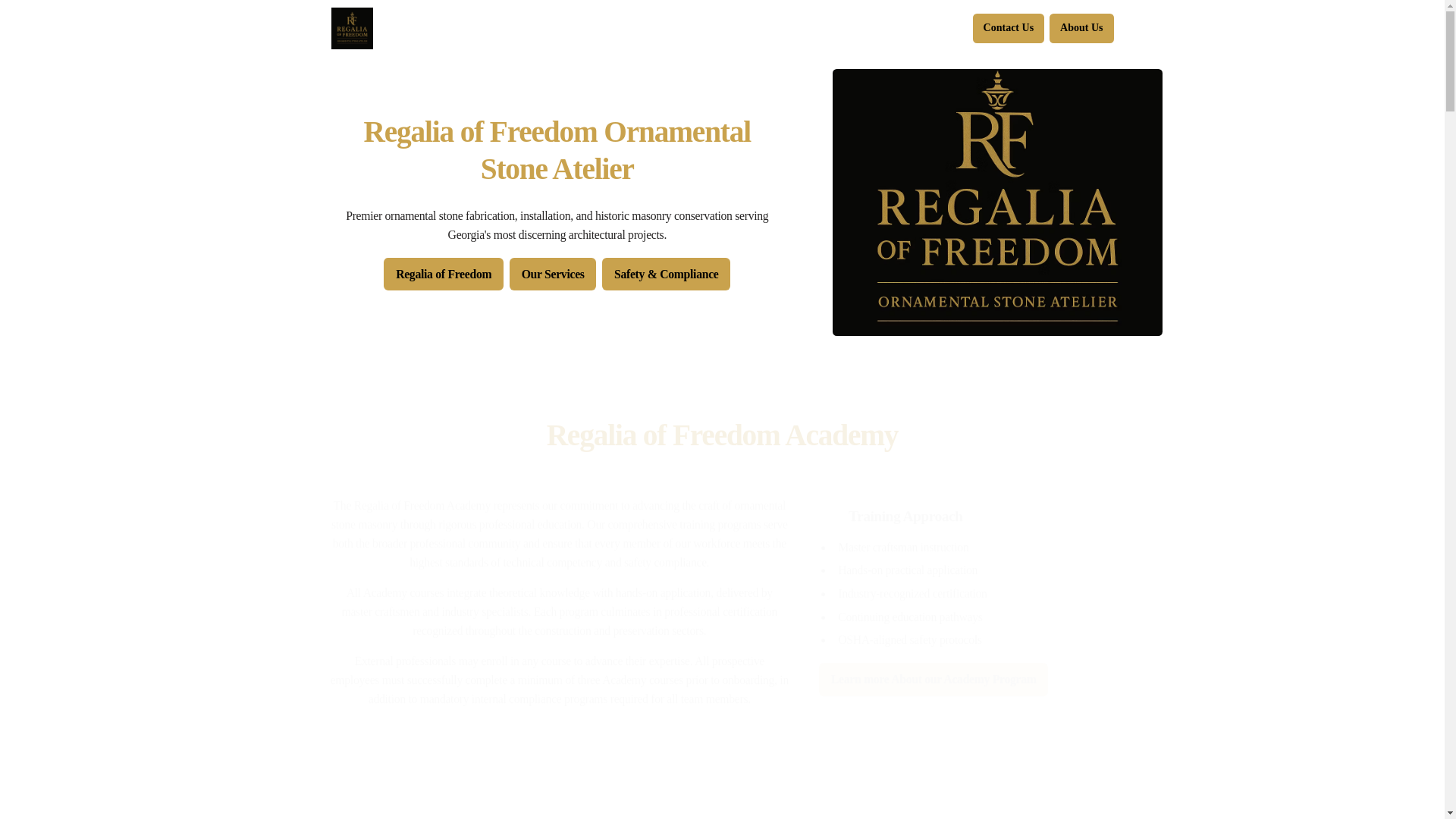 website screenshot of https://regaliaoffreedom.com/