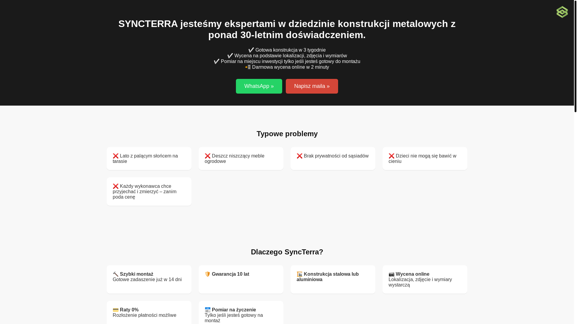 website screenshot of https://terrasync.pl/