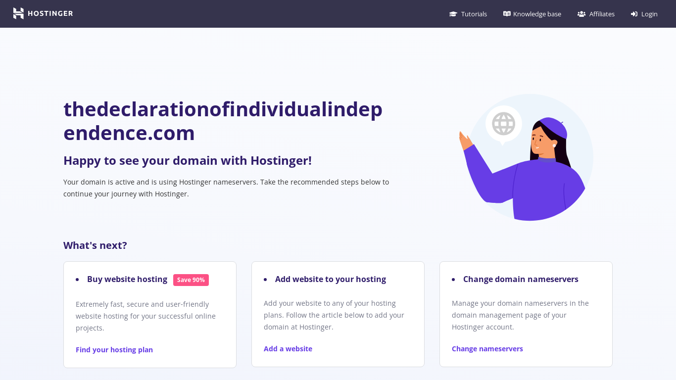 website screenshot of https://thedeclarationofindividualindependence.com/
