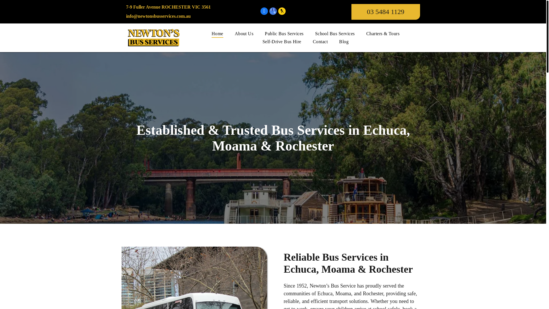 website screenshot of https://newtonsbusservices.au/