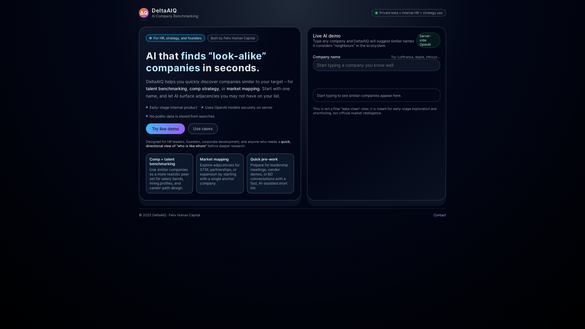 website screenshot of https://deltaaiq.com/