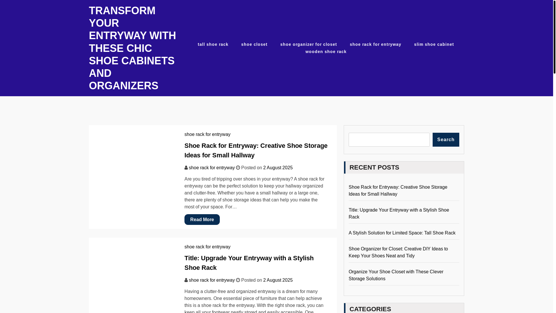 website screenshot of https://shoerackforentryway.com/