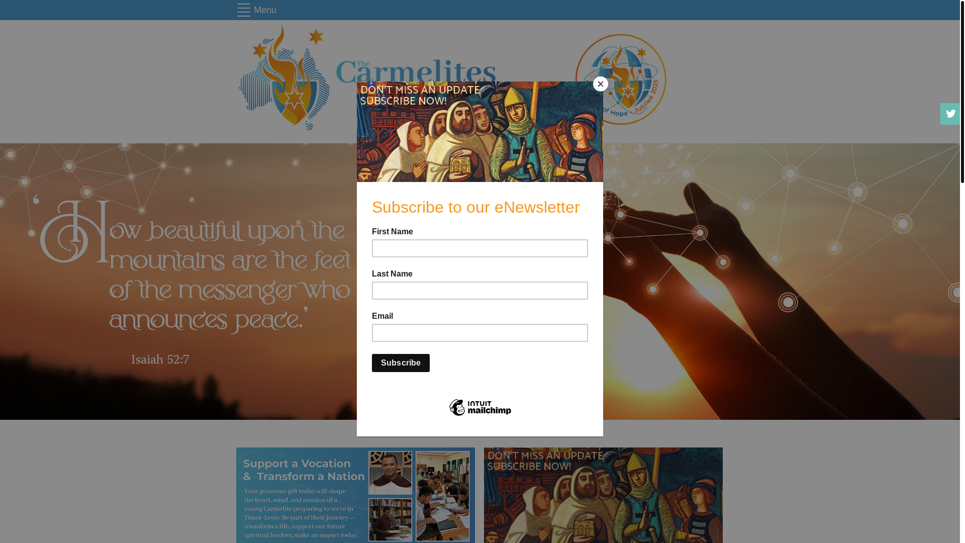 website screenshot of https://www.carmelites.org.au/