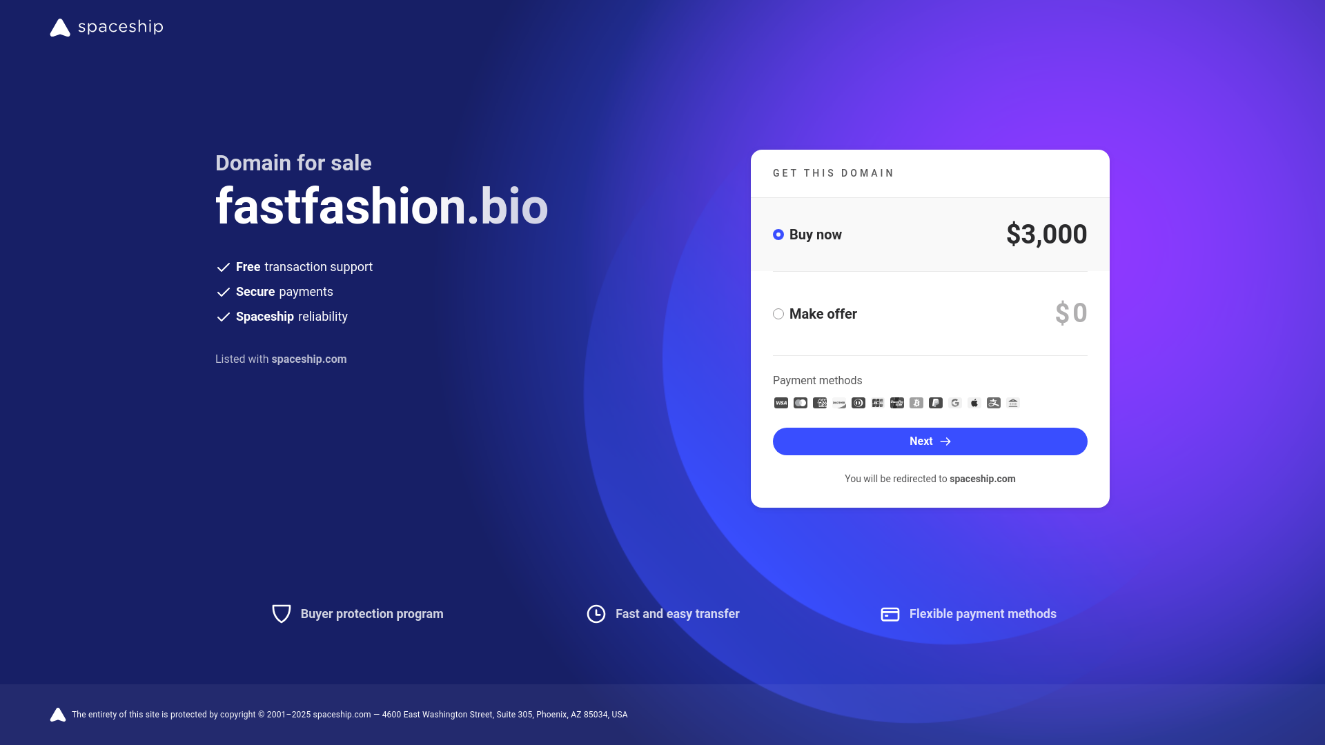 website screenshot of https://fastfashion.bio/