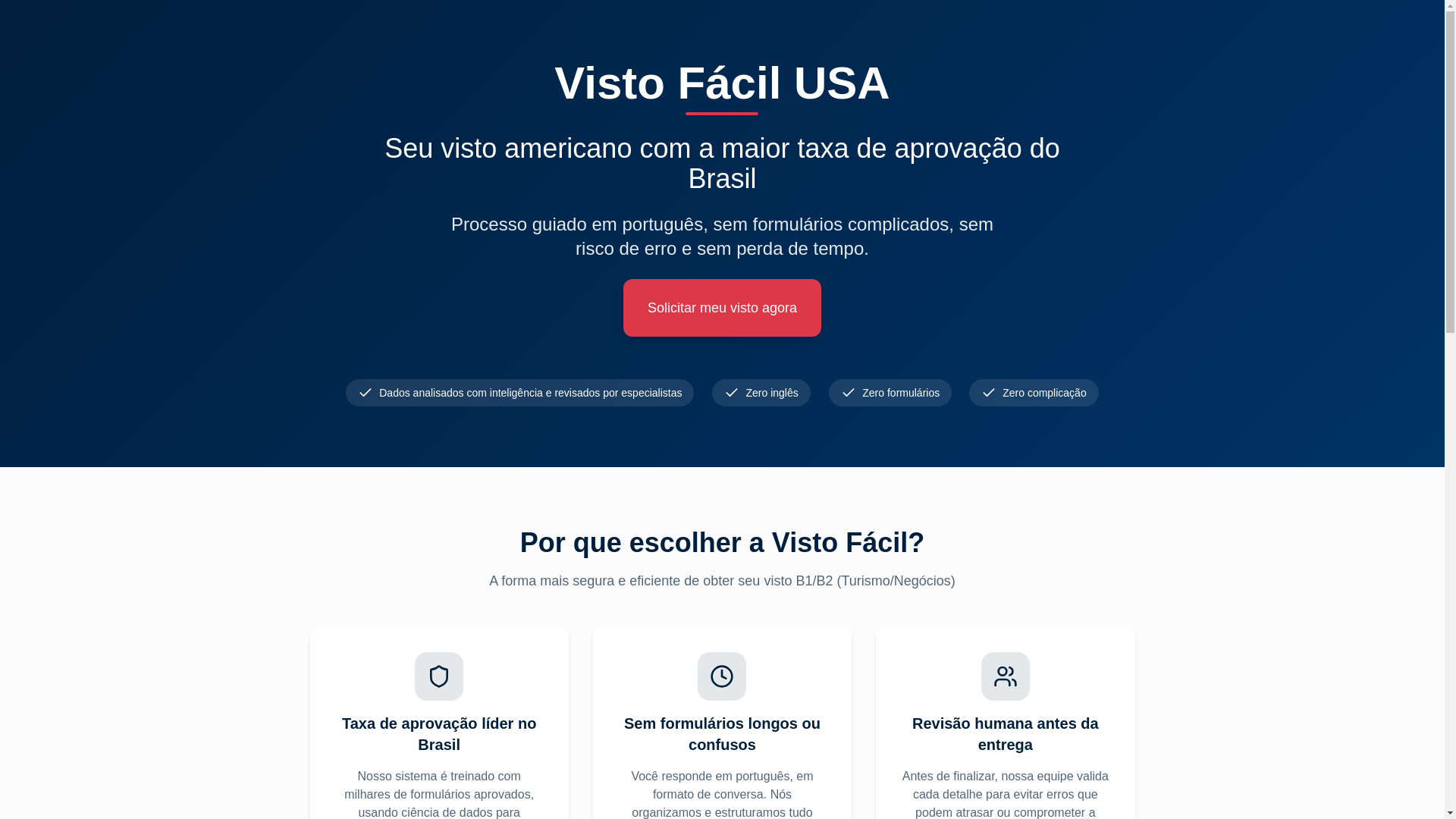 website screenshot of https://visto-facil.com/