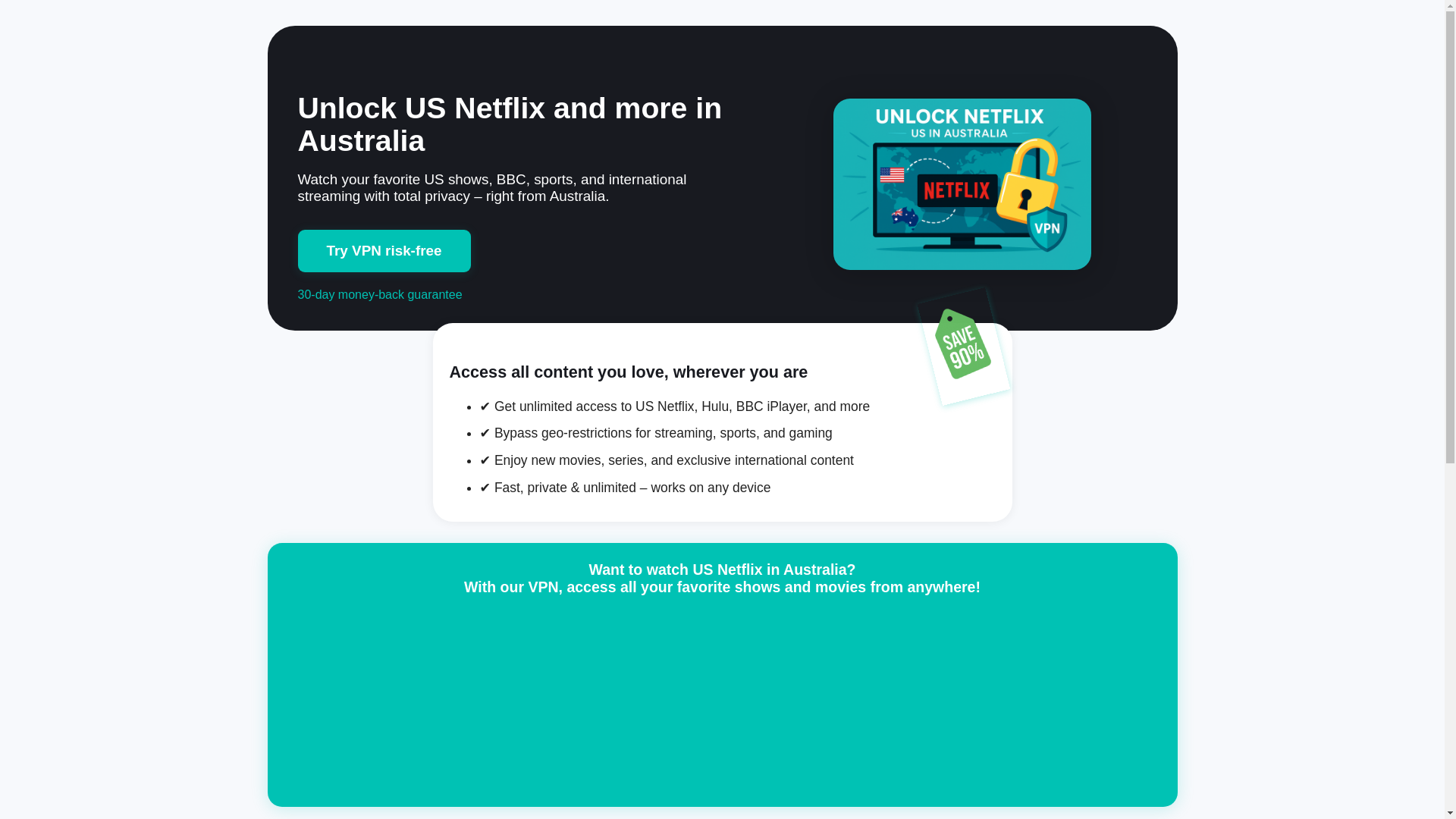 website screenshot of https://vpnflixau.store/