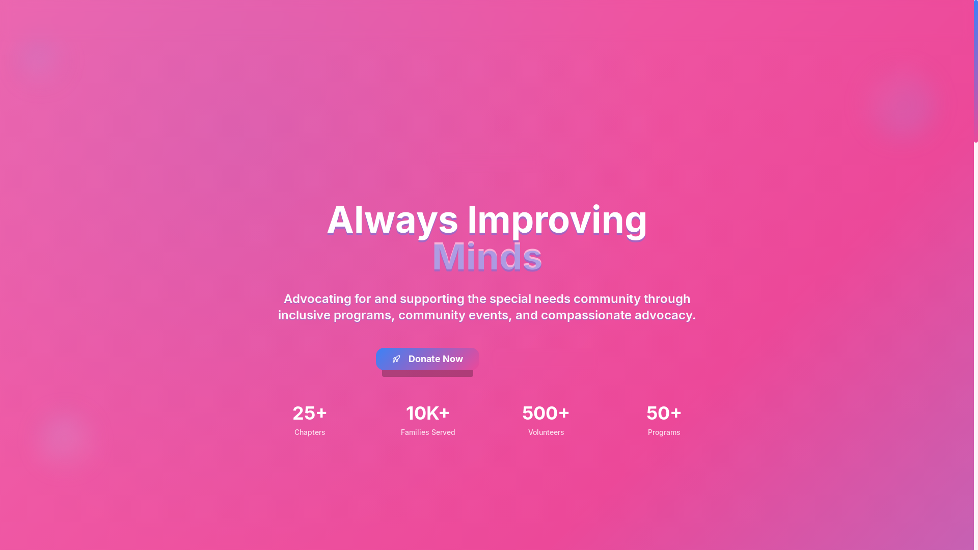website screenshot of https://alwaysimprovingminds.org/