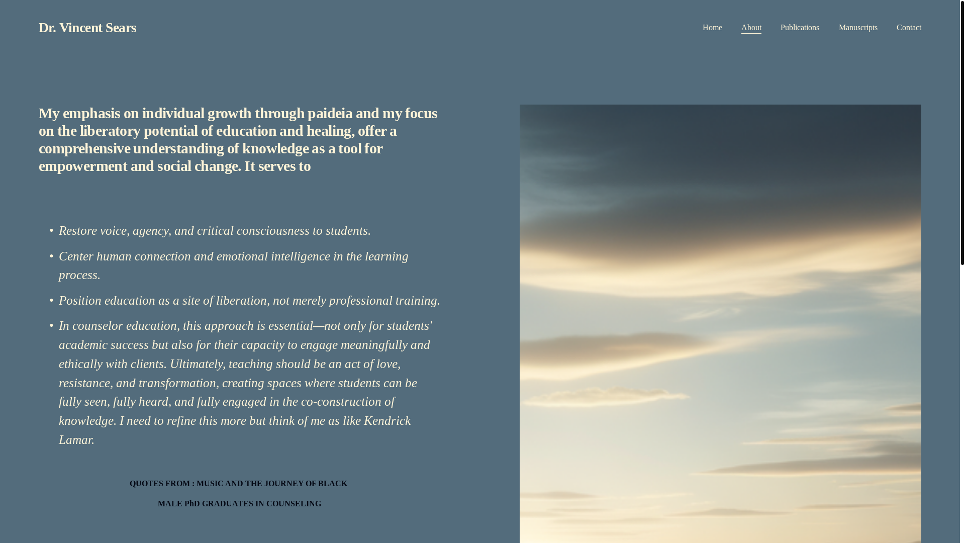 website screenshot of https://vincentsears.com/