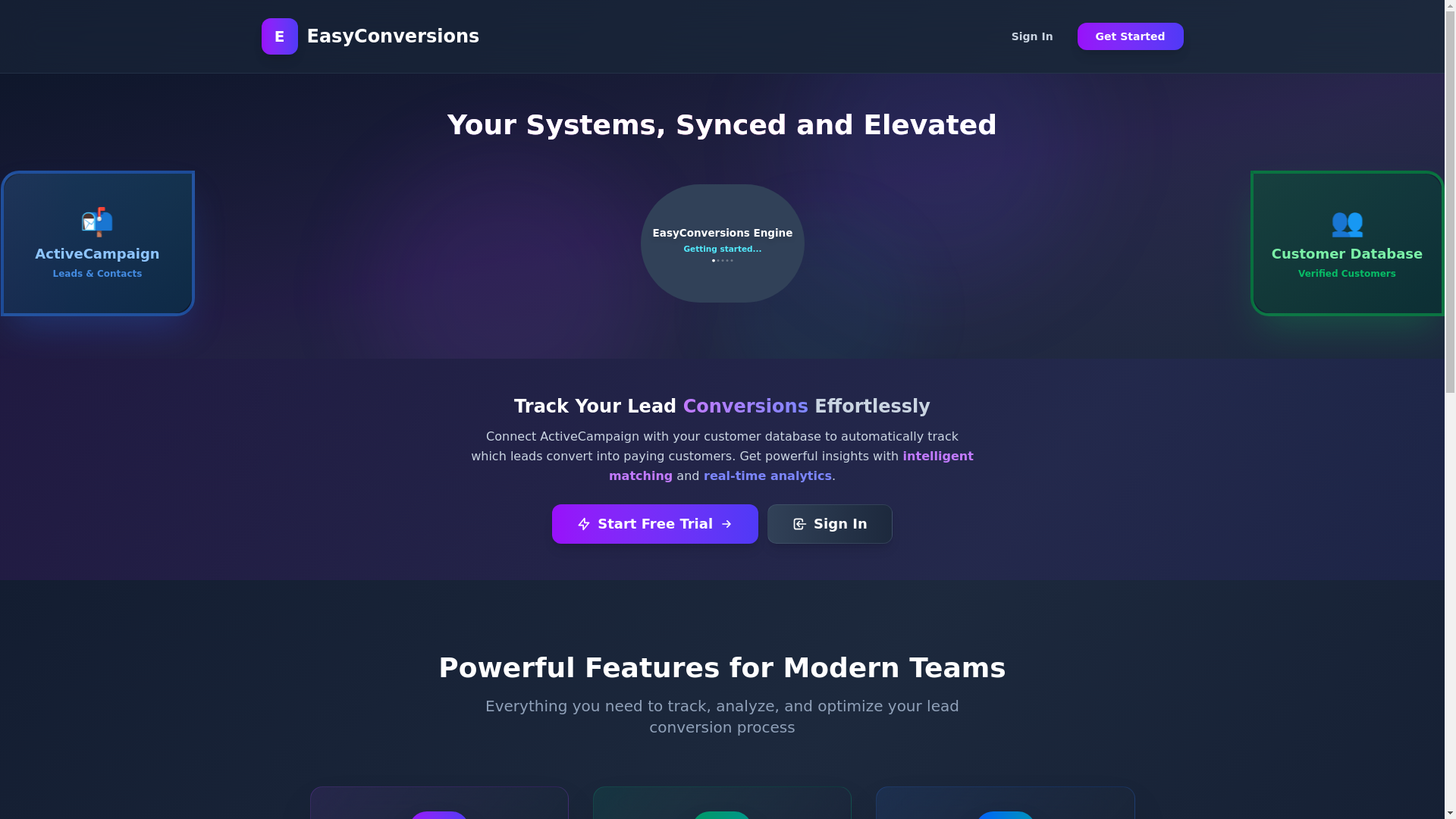 website screenshot of https://easyconversions.app/