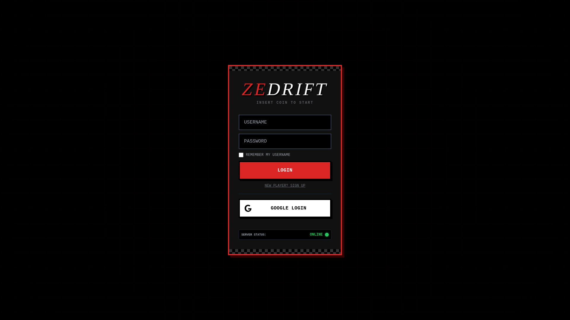 website screenshot of https://zedrift.com/