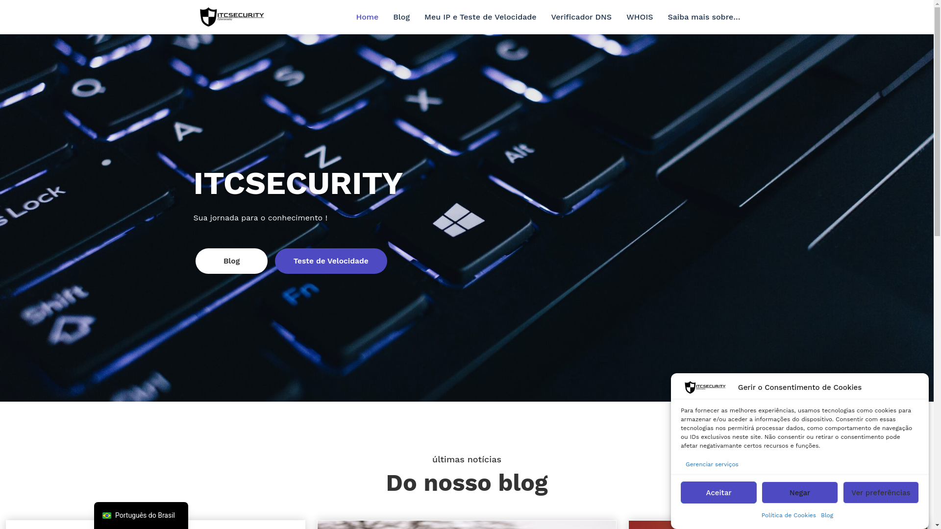 website screenshot of https://itcsecurity.com.br/