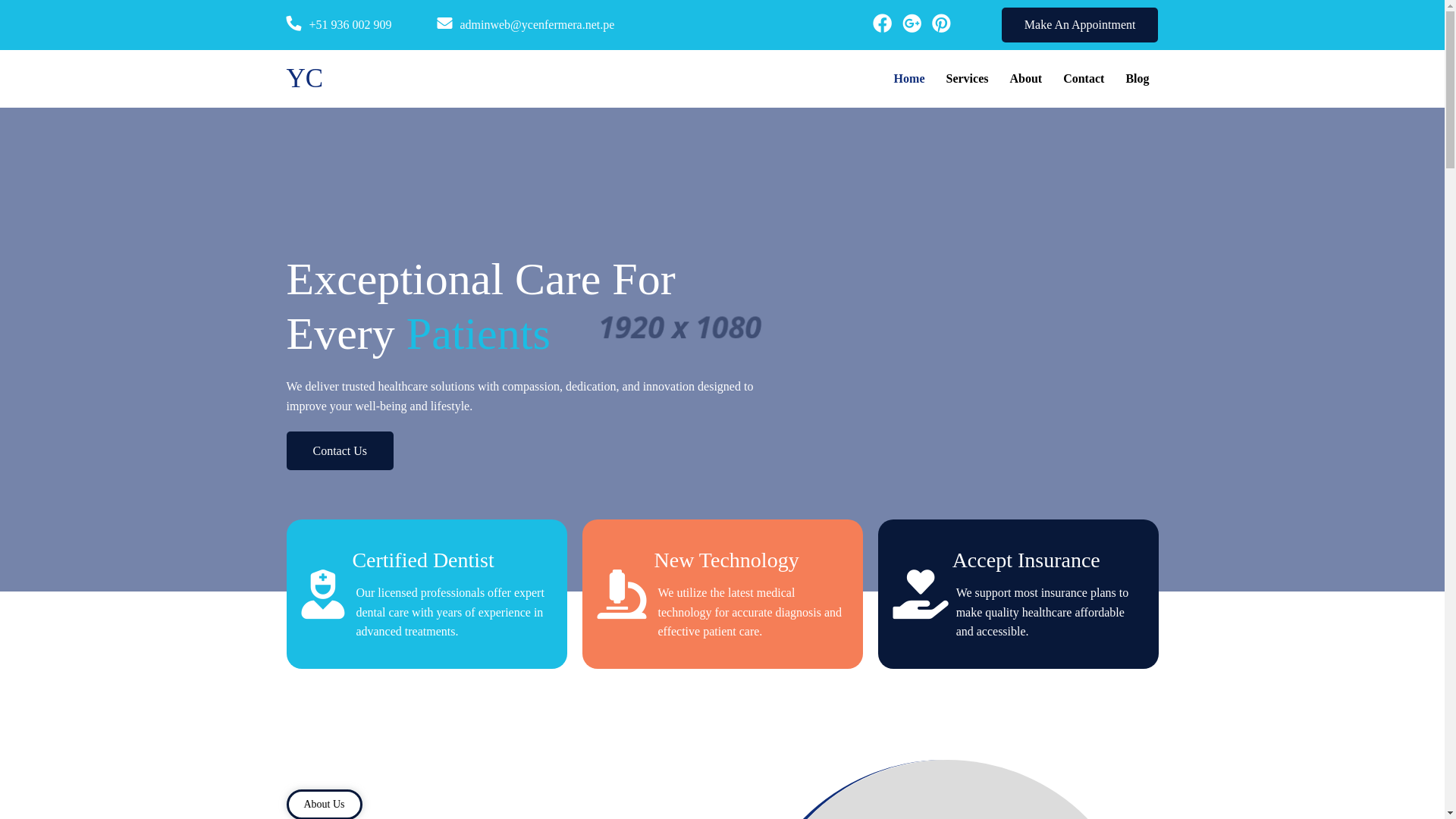 website screenshot of https://ycenfermera.net.pe/