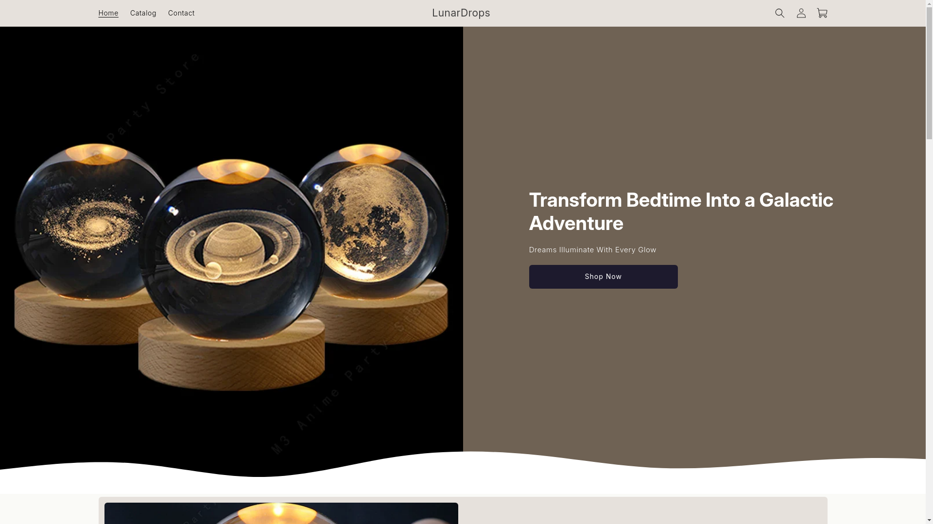 website screenshot of https://lunardrops.org/