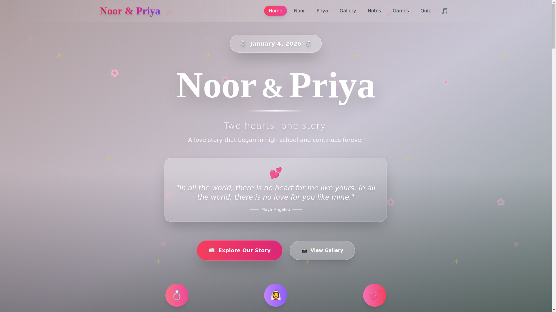 website screenshot of https://noorandpriya.com/