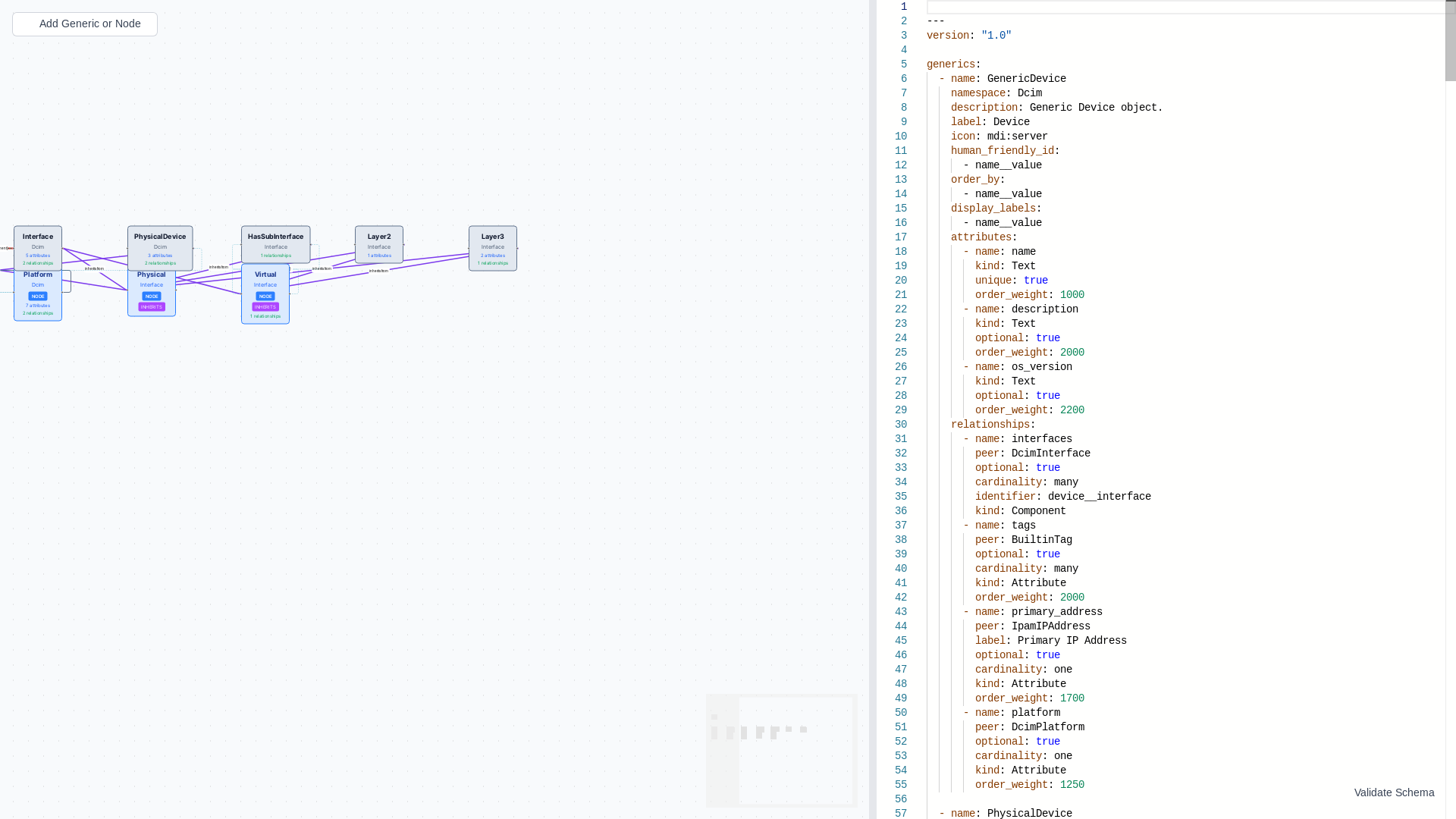 website screenshot of https://infrahub-schema-editor.pages.dev/