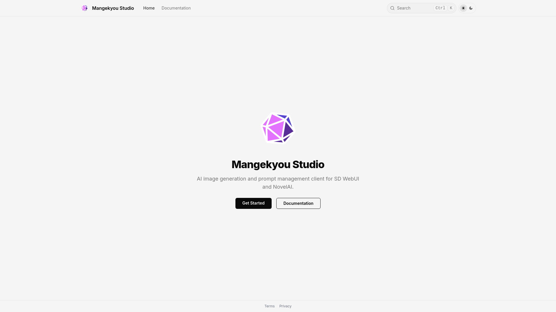 website screenshot of https://mangekyou.app/