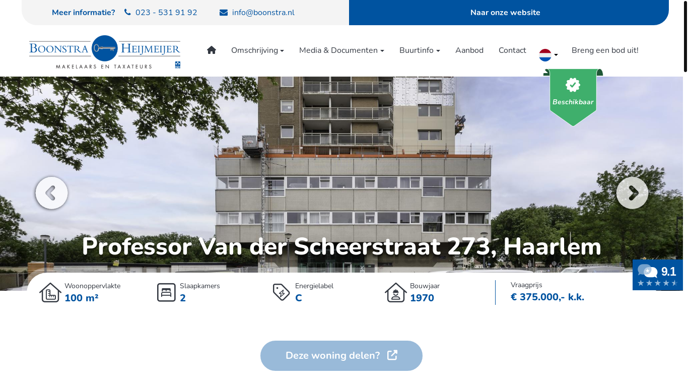 website screenshot of https://professorvanderscheerstraat273.nl/