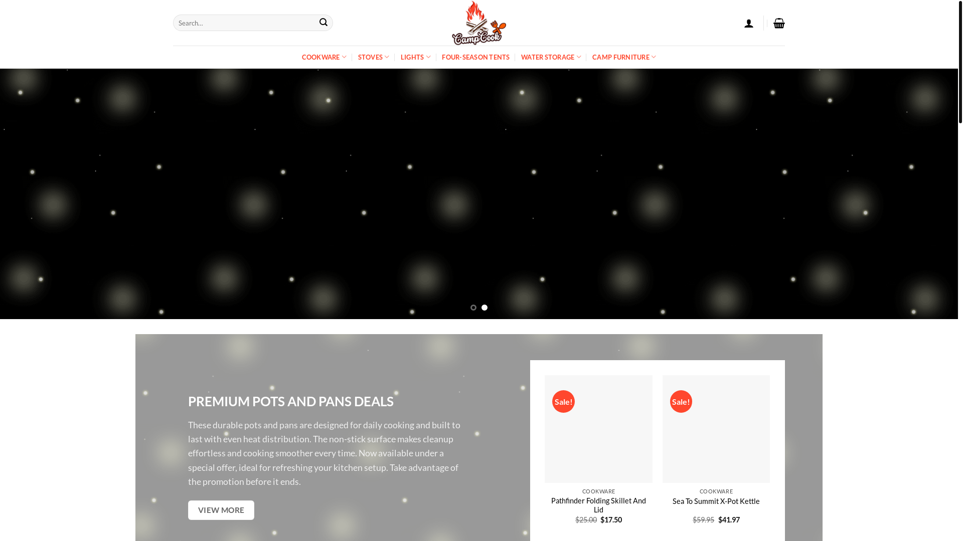 website screenshot of https://campstovespromo.com/