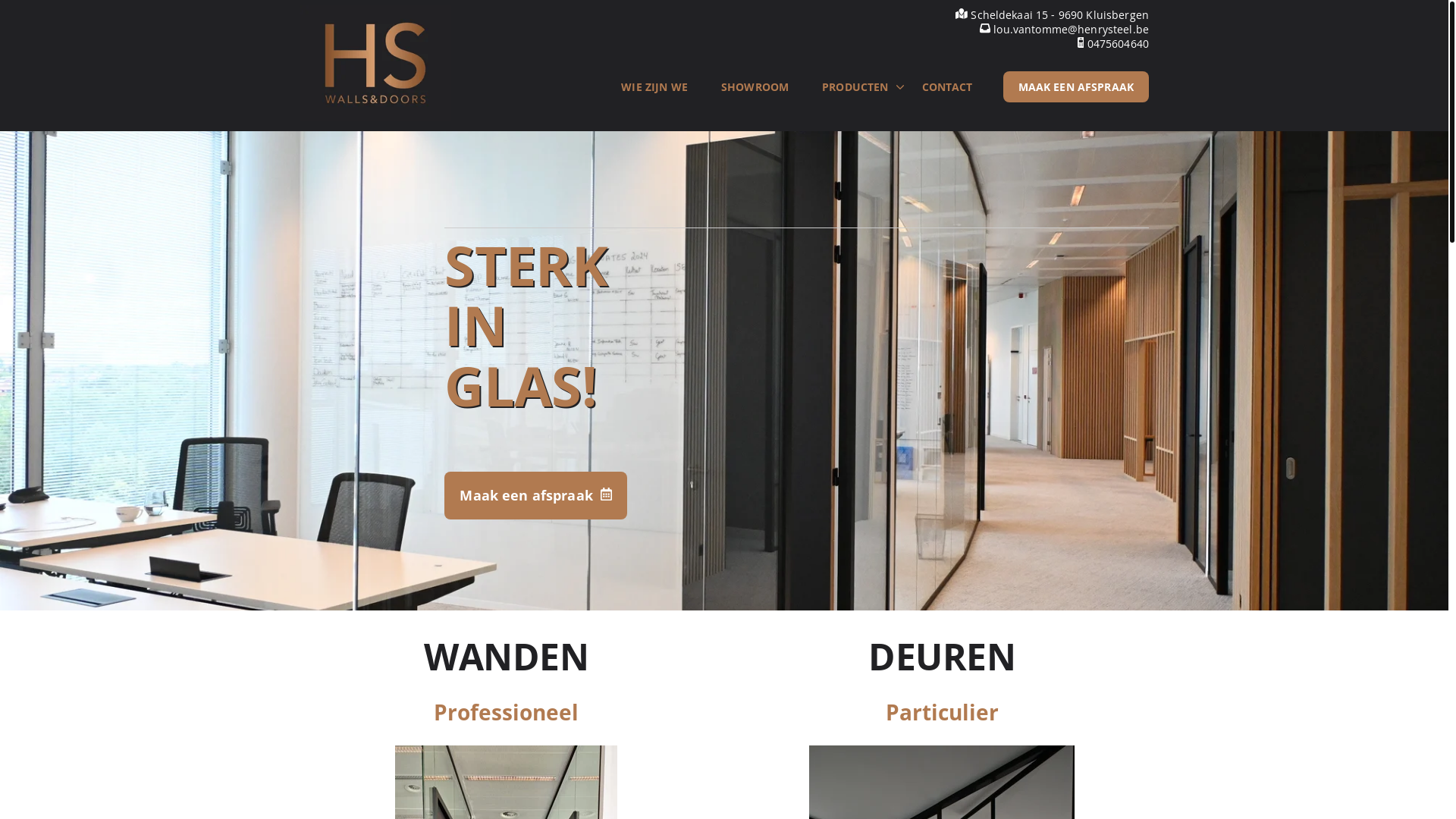 website screenshot of https://wallsanddoors.be/