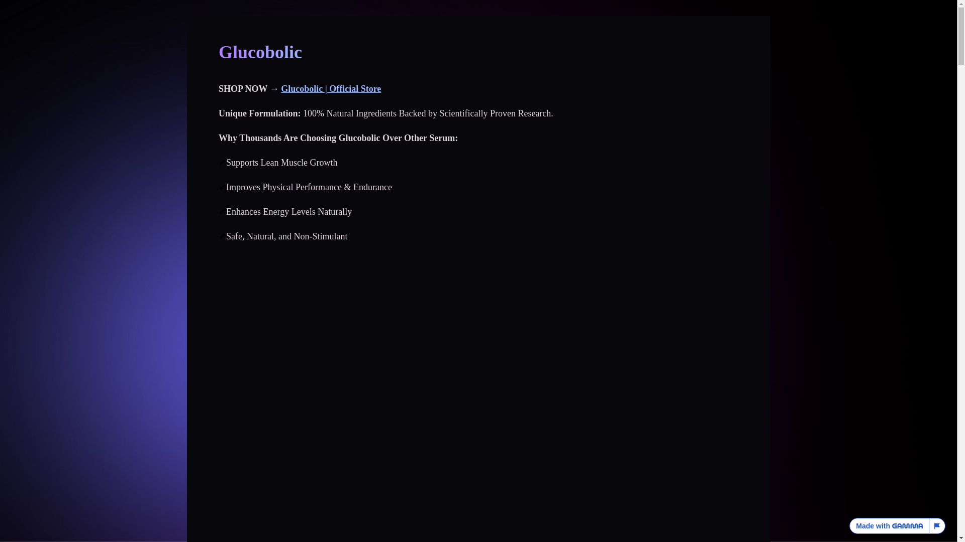 website screenshot of https://glucobolic-fx0z1tr.gamma.site/glucobolic